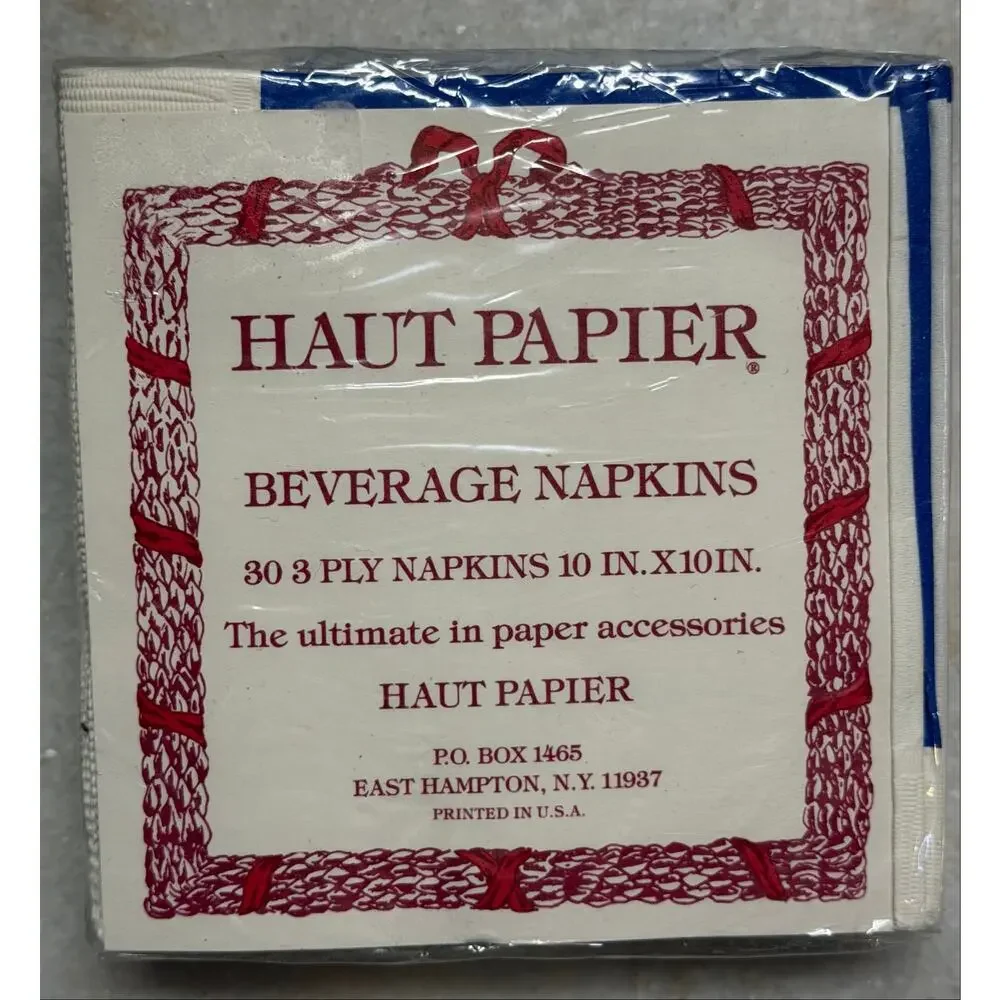 Vintage 1980s Haut Papier Funny Beverage Napkins NOS Sealed 30 Pack